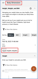 Body dimensions