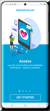 MyHealth Records access screen